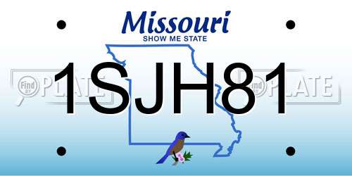 1SJH81 Missouri License Plate
