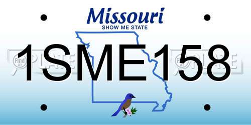 1SME158 Missouri License Plate