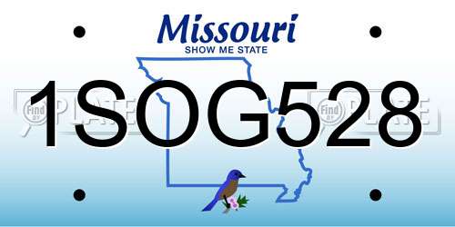 1SOG528 Missouri License Plate
