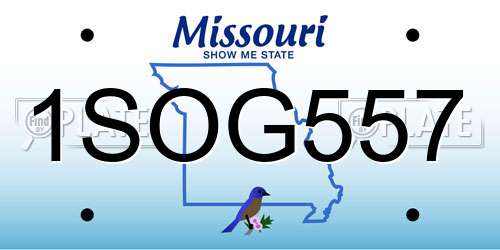 1SOG557 Missouri License Plate