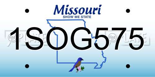 1SOG575 Missouri License Plate