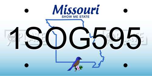 1SOG595 Missouri License Plate