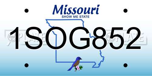 1SOG852 Missouri License Plate