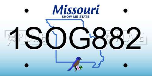 1SOG882 Missouri License Plate
