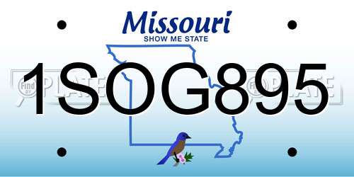 1SOG895 Missouri License Plate