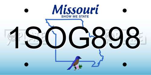 1SOG898 Missouri License Plate