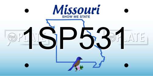1SP531 Missouri License Plate