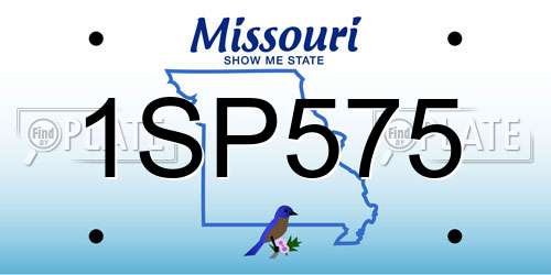 1SP575 Missouri License Plate
