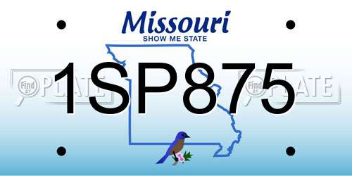 1SP875 Missouri License Plate