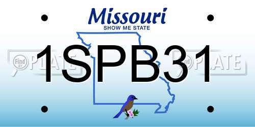 1SPB31 Missouri License Plate
