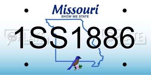 1SS1886 Missouri License Plate