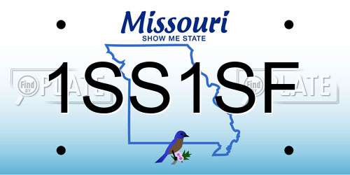 1SS1SF Missouri License Plate