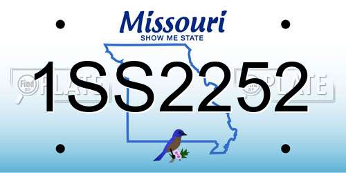 1SS2252 Missouri License Plate