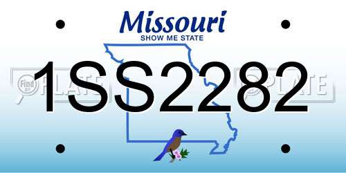 1SS2282 Missouri License Plate