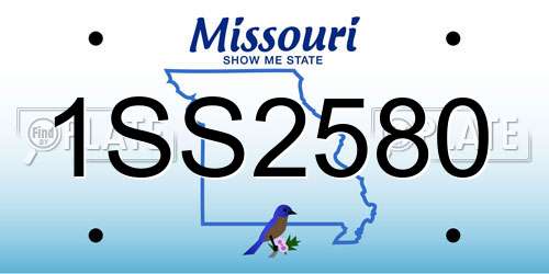 1SS2580 Missouri License Plate
