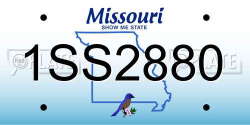 1SS2880 Missouri License Plate