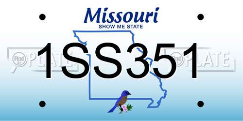 1SS351 Missouri License Plate