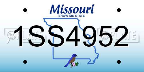 1SS4952 Missouri License Plate