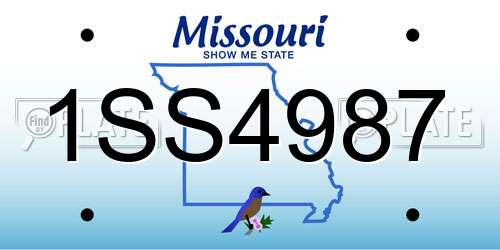 1SS4987 Missouri License Plate