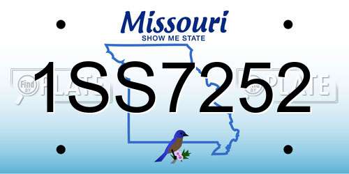 1SS7252 Missouri License Plate