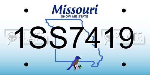 1SS7419 Missouri License Plate