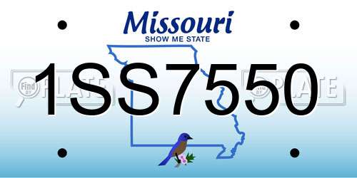 1SS7550 Missouri License Plate
