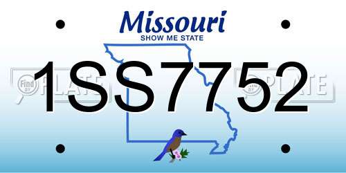 1SS7752 Missouri License Plate