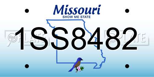1SS8482 Missouri License Plate