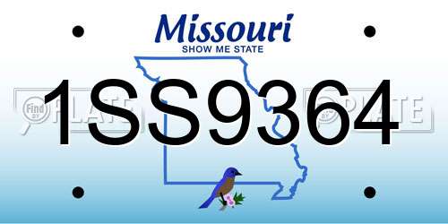 1SS9364 Missouri License Plate