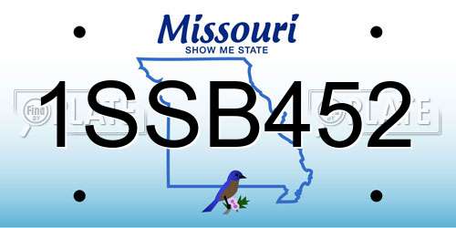 1SSB452 Missouri License Plate