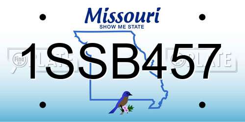 1SSB457 Missouri License Plate