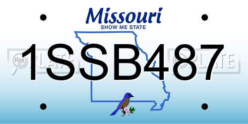 1SSB487 Missouri License Plate
