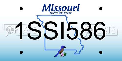 1SSI586 Missouri License Plate