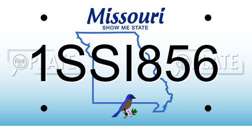 1SSI856 Missouri License Plate
