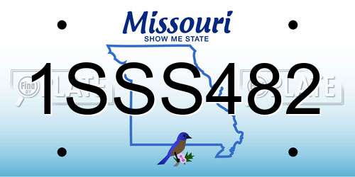 1SSS482 Missouri License Plate