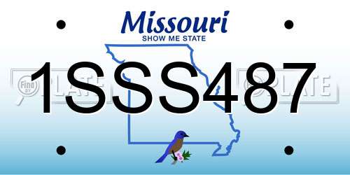 1SSS487 Missouri License Plate