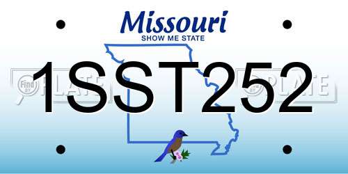 1SST252 Missouri License Plate