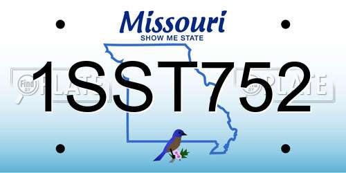 1SST752 Missouri License Plate