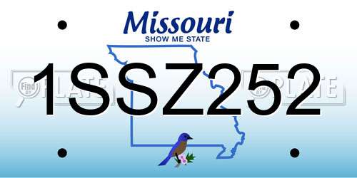 1SSZ252 Missouri License Plate