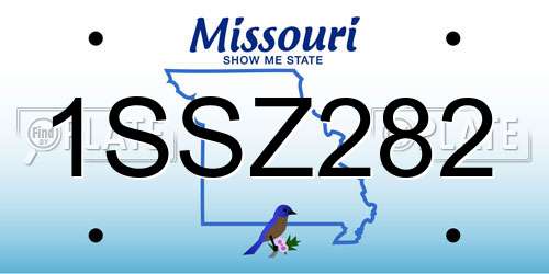 1SSZ282 Missouri License Plate