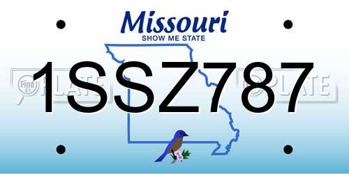 1SSZ787 Missouri License Plate