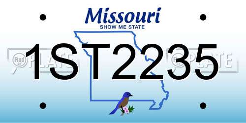 1ST2235 Missouri License Plate