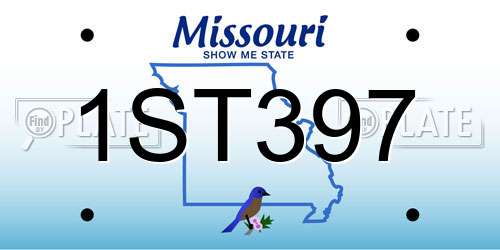 1ST397 Missouri License Plate