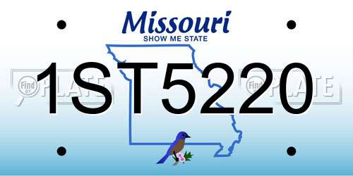 1ST5220 Missouri License Plate