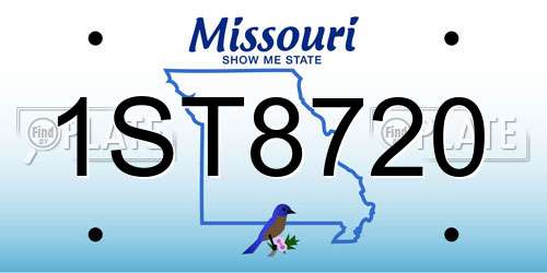 1ST8720 Missouri License Plate