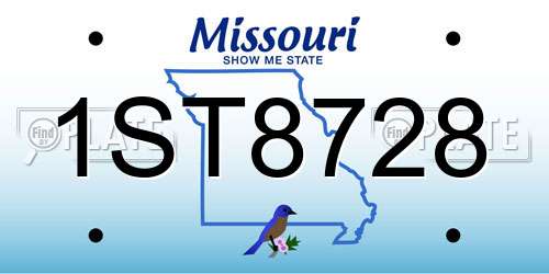 1ST8728 Missouri License Plate
