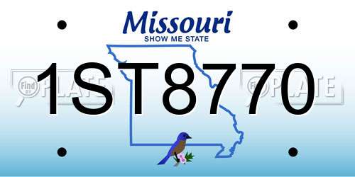 1ST8770 Missouri License Plate
