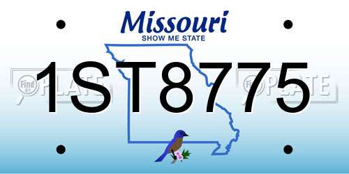 1ST8775 Missouri License Plate