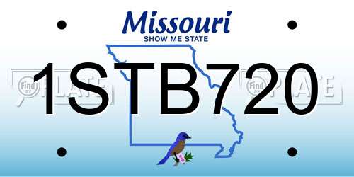 1STB720 Missouri License Plate