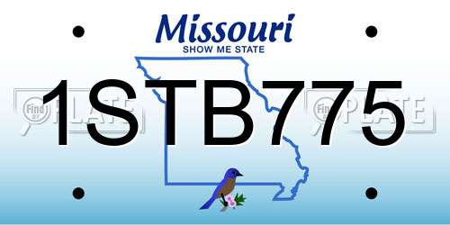 1STB775 Missouri License Plate